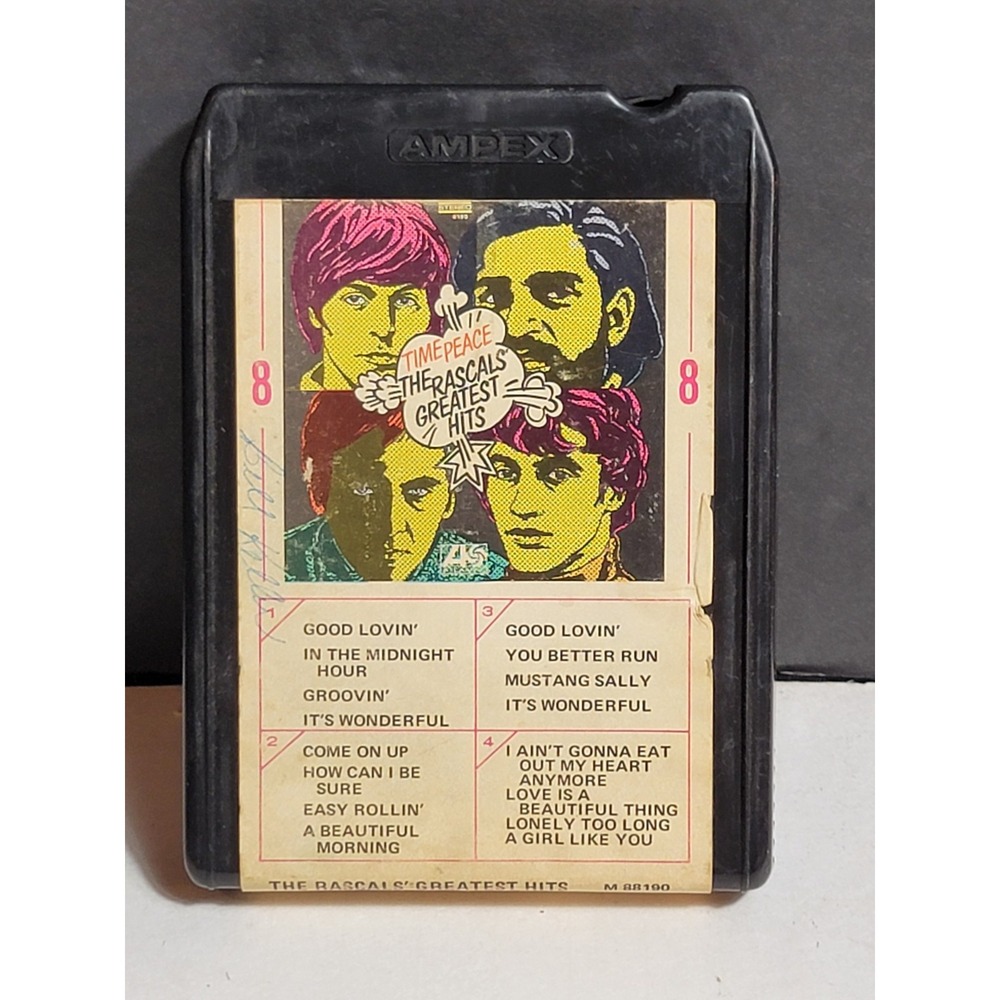 The Rascals' Greatest Hits Time Peace 8-Track Tape ALM-88190 Atlantic Untested